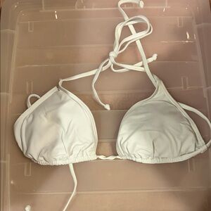 Classic White Triangle Bikini Top